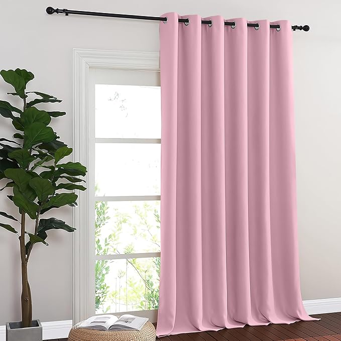 NICETOWN Room Divider Curtain 132 Inches Long, Wide Blackout Sliding Door - Image 7