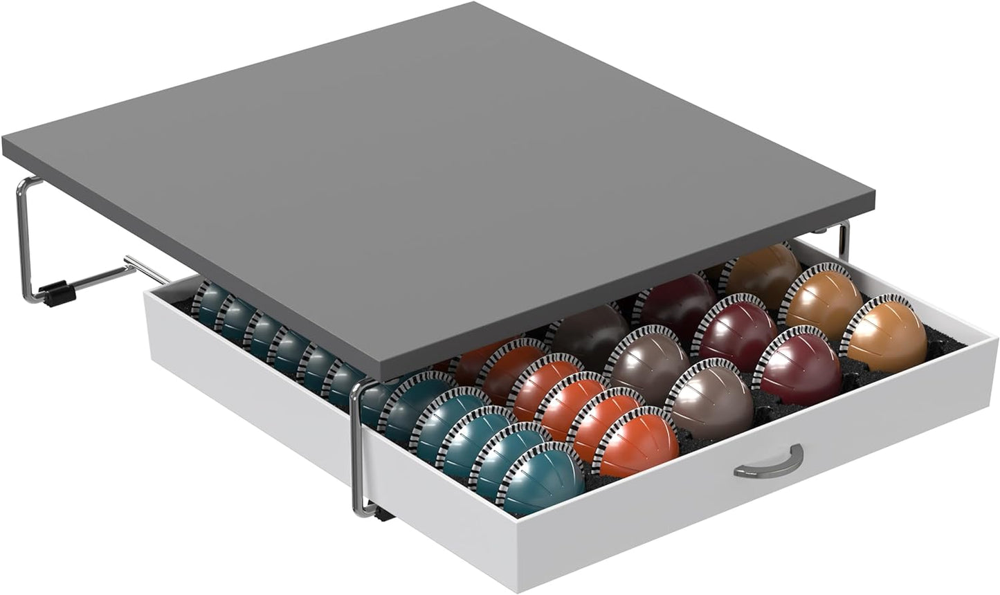 DecoBrothers Supreme Vertuoline Drawer, Holds with 30 Big or 60 Small Vertuoline Pods, Grey