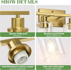 MOKATNG 4-Light Bathroom Light Fixtures, Vanity Light - Image 3