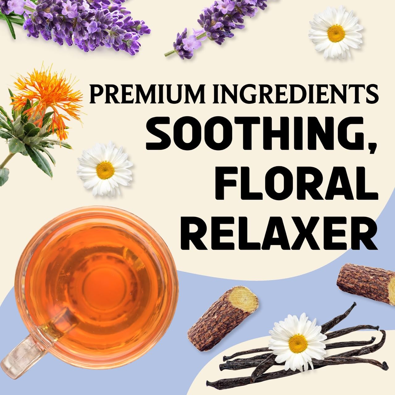 BREWIX, Bedtime Blossom Calming Tea For Sleep (50+ Cups) Herbal All Natural | Supports a Good Night’s Sleep | Night Time, Caffeine Free with Rooibos, Safflower, Chamomile and Lavender | Perfect for Bedtime | Relaxing Natural Nighty Night Sleeping Tea