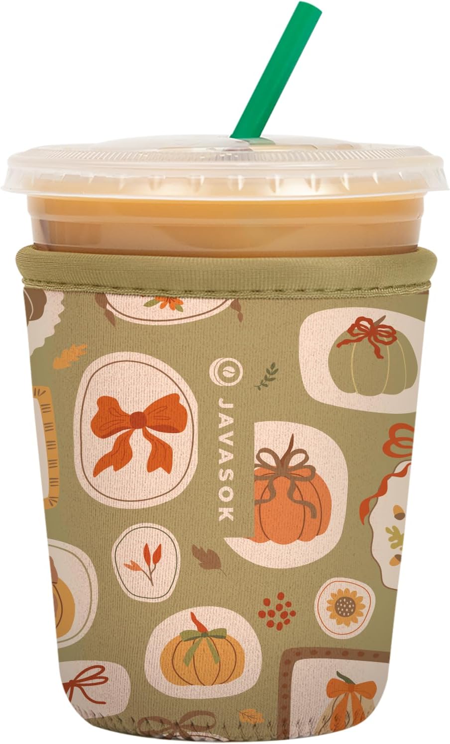 Sok It JavaSok Iced Coffee & Cold Soda Insulated Neoprene Cup Sleeve (The Pumpkin Gallery, Small: 16-20oz)