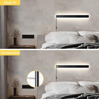 KELUOLY Modern Plug in Wall Sconces, 23.6 inch Frosted Black LED Long Wall - Image 4