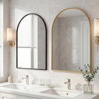 OLIXIS 26x38 Inch Arched Black Bathroom Mirror - Image 2