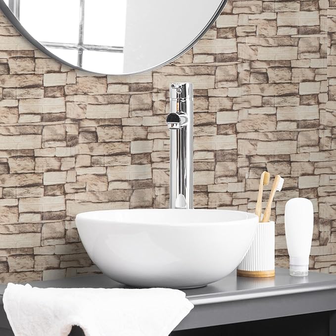 30PCS 3D Wall Panels Peel and Stick Foam, Self-Adhesive Decorative 3D Brick - Image 2