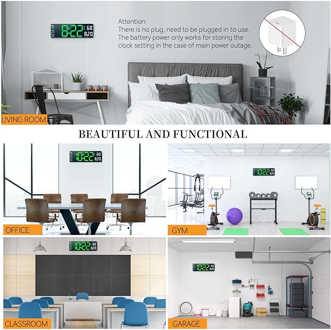 Digital Clock, Digital Wall Clock - Image 7