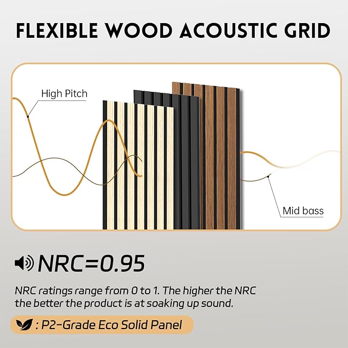 RITOLLO 4 Pack Wood Panels for Wall, 92.5"×12.6" Wood Slat Acoustic Panels for - Image 7