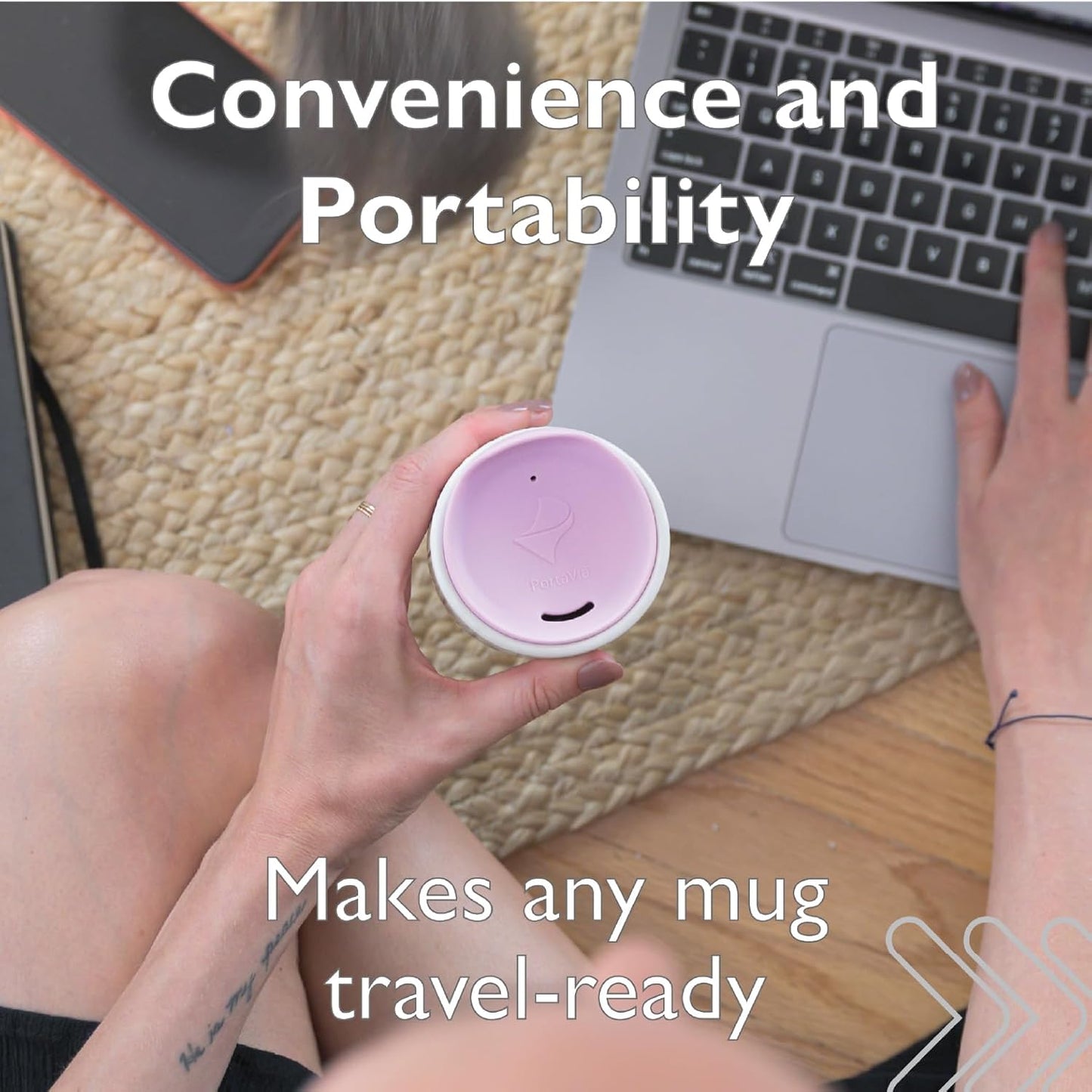 Reusable Coffee Cup Silicone Lid – Fits Most Tumbler, Water Bottle, & Ceramic Coffee Mug Between 3"-3¼" – Dishwasher-Safe Travel Mug Lid keeps your beverage in your mug (Medium - Purple)