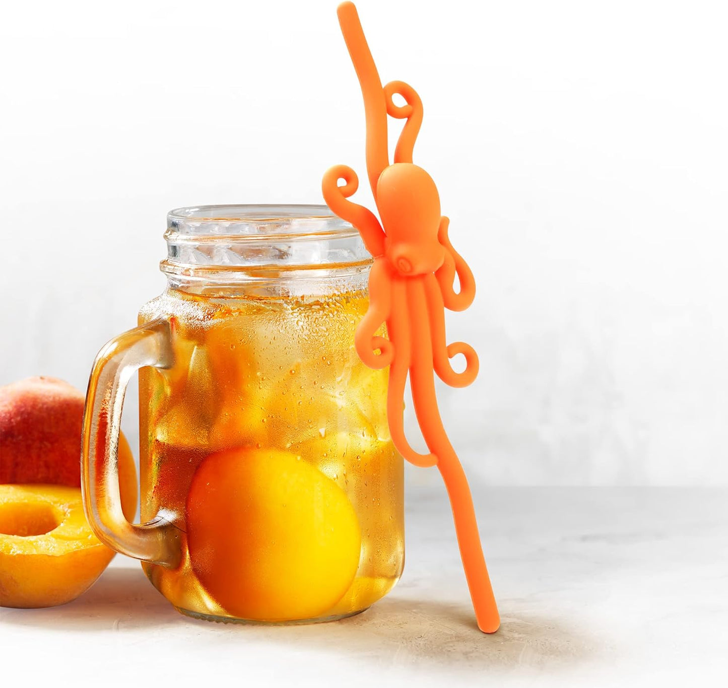 Hoobbe Silicone Reusable Animal Straw for kids, Fun and cute for Pool Side Party, Birthday Party, Under the Sea Party, BPA Free, Dust-Proof and Dishwasher Safe (Octopus), 1 straw per pack