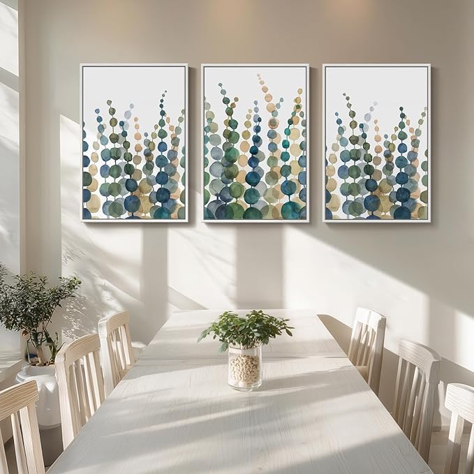 Framed Coastal Wall Art for Living Room, Large Modern Watercolor Botanical - Image 9