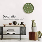 Roymnie Wall Clock 14 Inch Silent Green Wall Clocks Battery Operated- Modern - Image 7