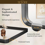 TETOTE Black Bathroom Mirror, 55 x 36 Inch Matte Metal Frame Modern Farmhouse - Image 4
