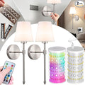 Vimhou Peel and Stick Wall Sconces, Stick On Wall Sconce Set of 2, Battery by Vimhou