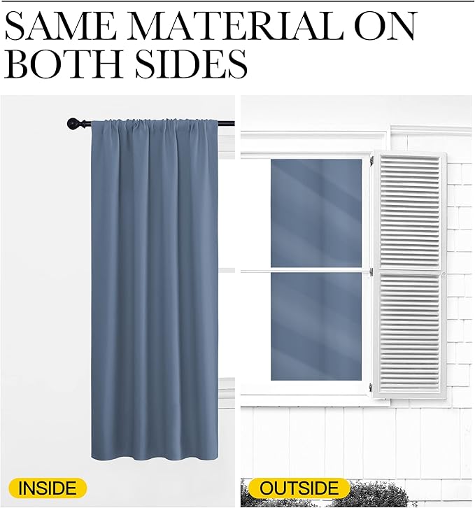NICETOWN Blackout Curtains for Living Curtains, Home Decoration Solid Thermal - Image 6