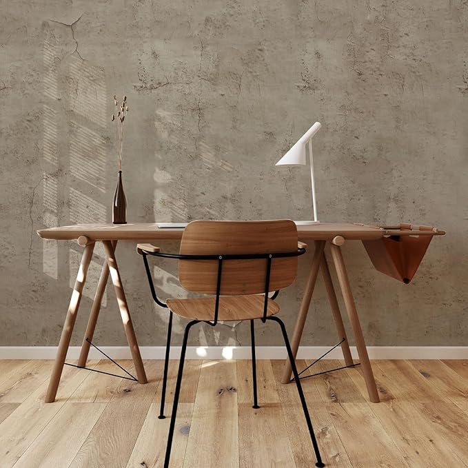 Beige Concrete Wallpaper 15.9in X 720in, Cement Contact Paper 3D Matte Textured - Image 5