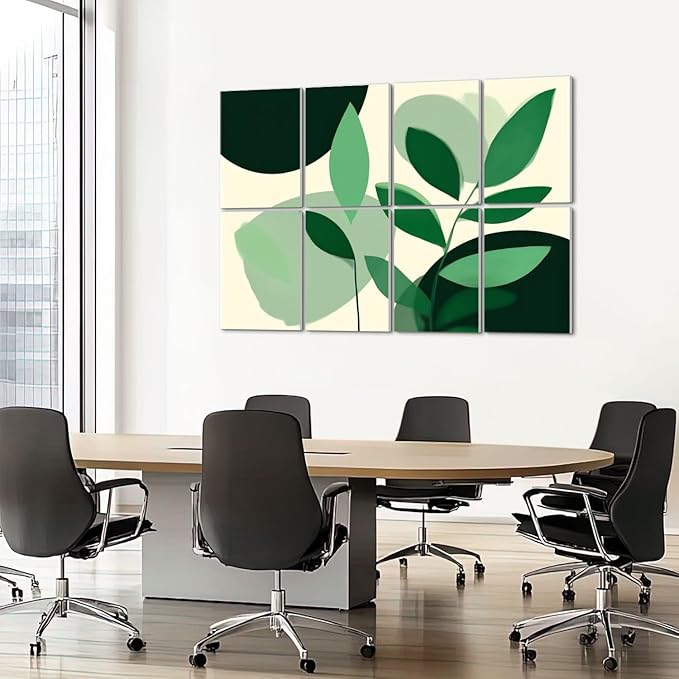 8 Pack Art Acoustic Panels Sound Absorbing Boho Botanical Leaf Orange Green - Image 7