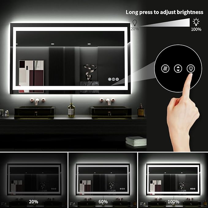 LOAAO 48"X28" LED Bathroom Mirror - Image 4