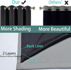 Yakamok Gray 100% Blackout Curtains 45 Inches Long, Full Light Blocking Thermal - Image 5