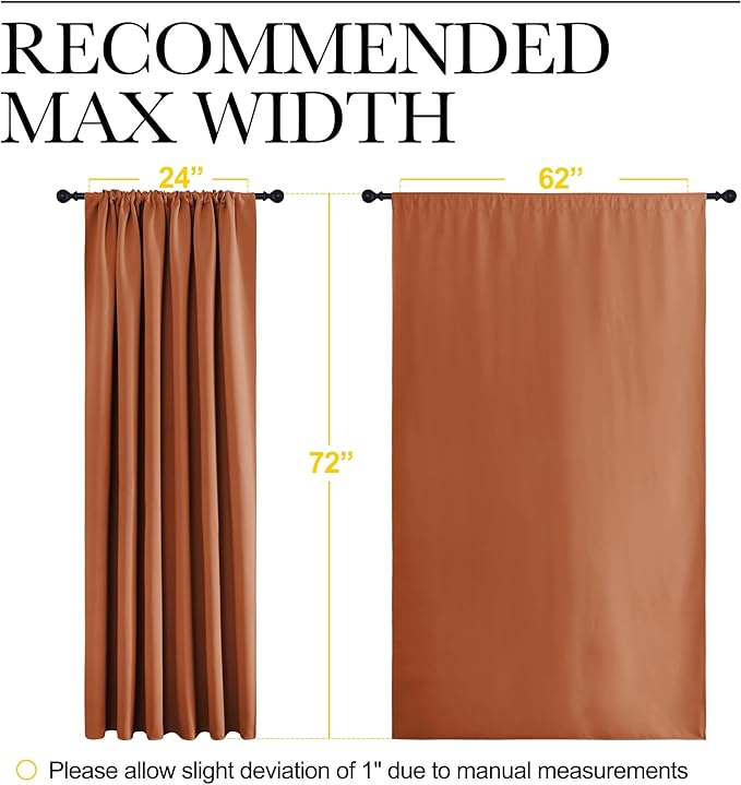 NICETOWN 2 Panels Blackout Curtains, Rod Pocket Window Curtains Room Darkning - Image 6