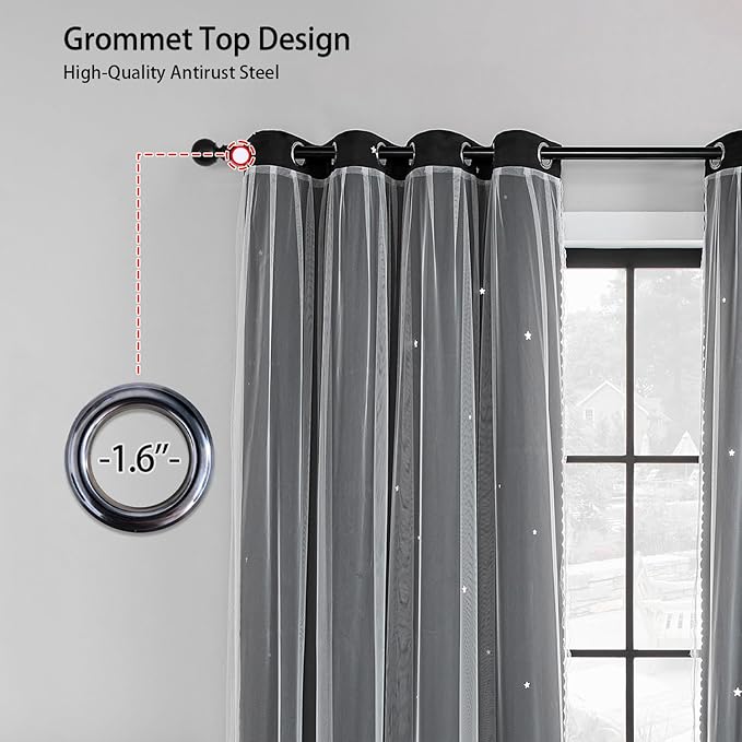 XiDi Room Darkening Curtains 84 inches Long, Unicorn Curtains - Image 4