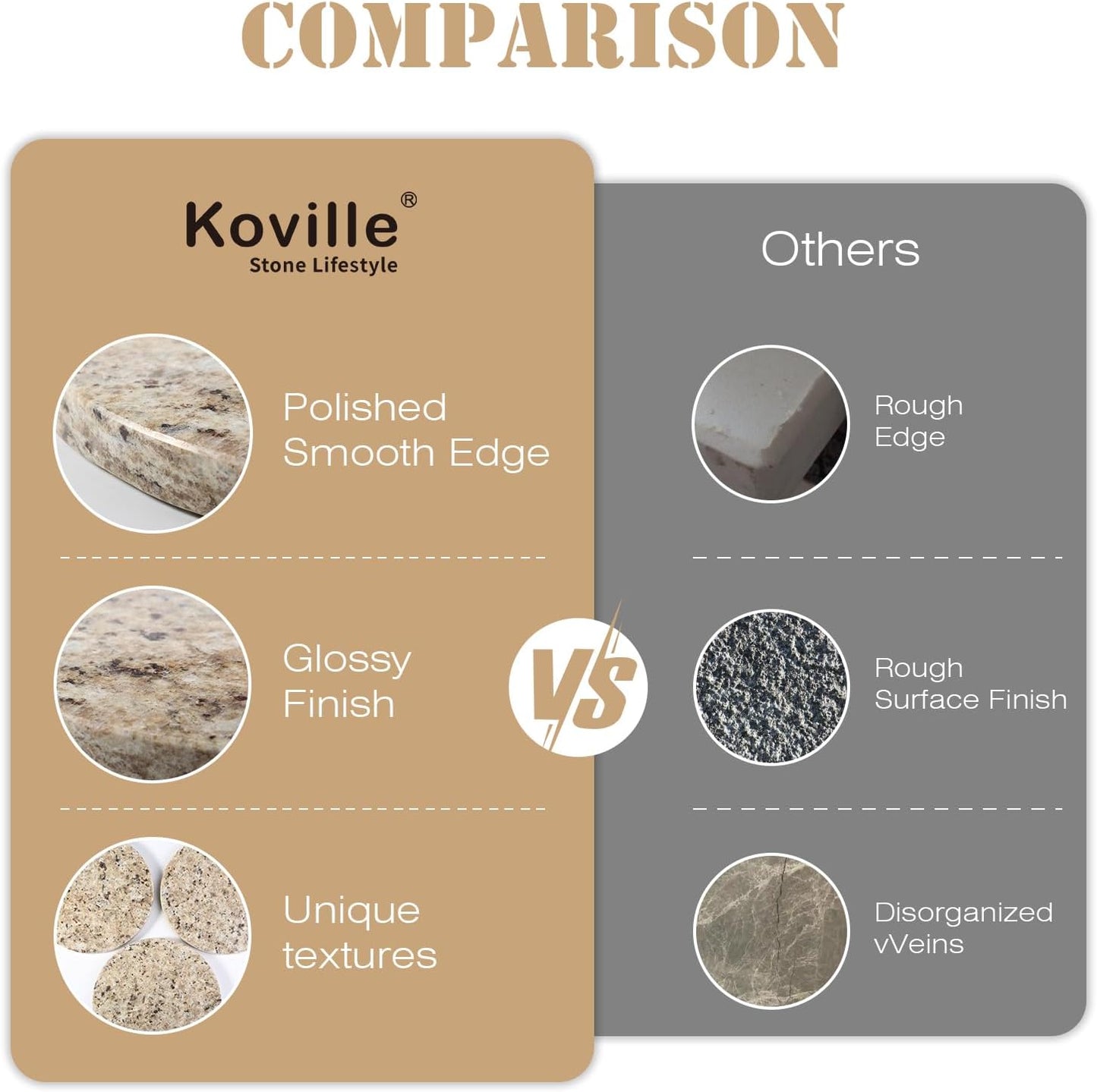 Koville 11 Inch Round Marble Cutting Board for Kitchen Countertop, Golden Brown Marble Cutting Boards Pastry Board for Kitchen Decor, Stone Cutting Cheese Board Charcuterie Boards