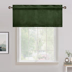NICETOWN Velvet Cafe Windows Valance, Olive Green Window Treatment - Image 6