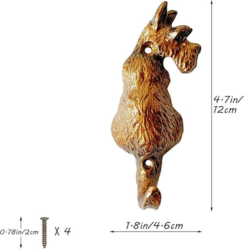 2 Pack Decorative Wall Hooks, Vintage Dog Shaped Metal Wall Hook - Image 2