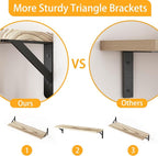 YGEOMER Floating Shelves for Wall, 23in Light Carbonized Brown Wall Shelves for - Image 3