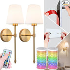 Peel and Stick Wall Sconces, Stick On Wall Sconce Set of 2, Battery Operated by SlywiseLLC