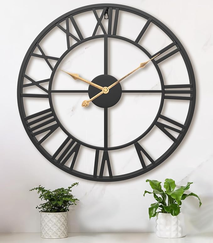 Pytha Sight Large Wall Clock for Lving Room, 16 Inch Modern Industrial by Pytha+Sight