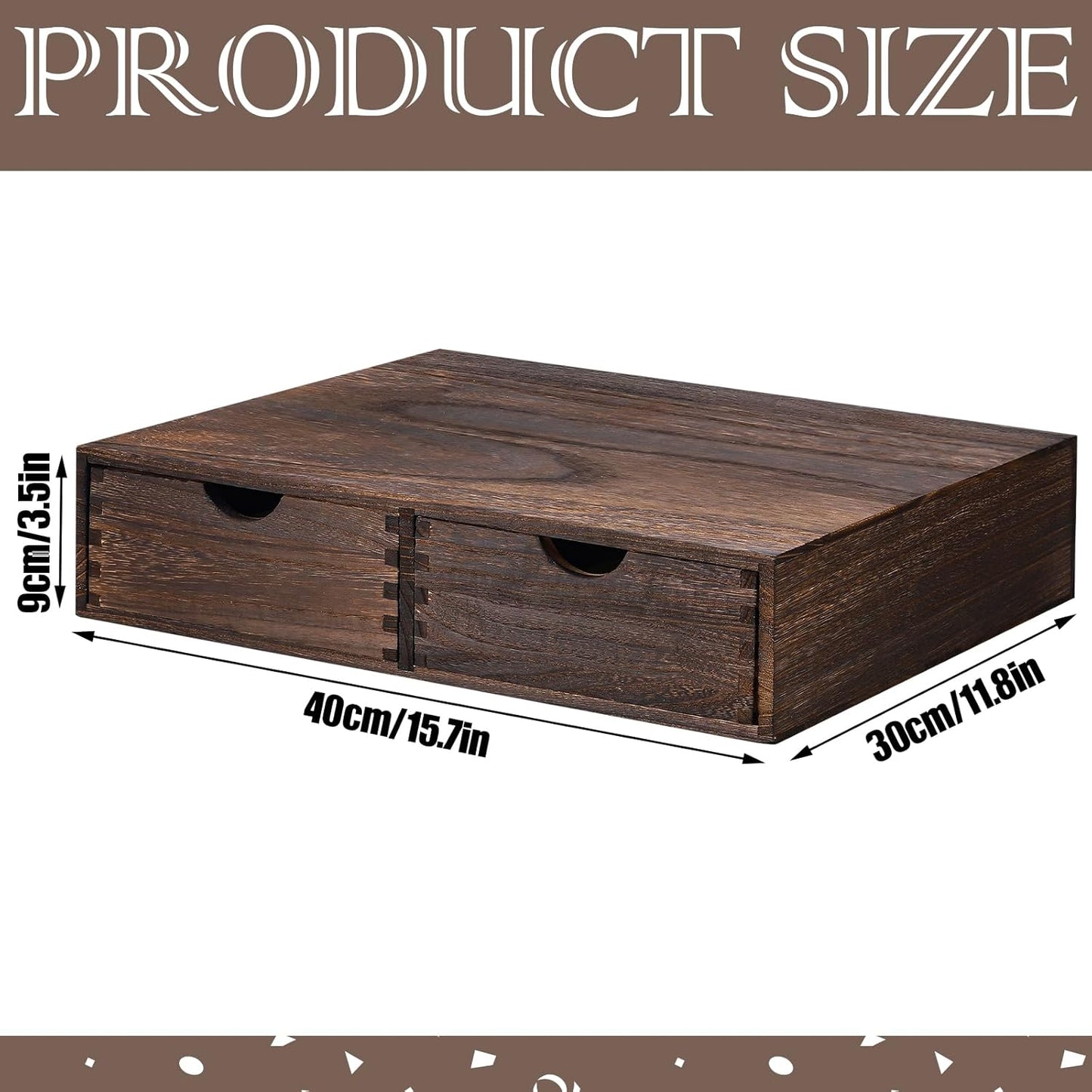 Suzile Coffee Pods Storage Holder Cabinet Vintage Countertop Storage Drawers Wooden Cup Organizer Under Brewe for Home Office Accessories(2 Drawer)