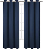 LEMOMO Navy Blue Blackout Curtains 34 x 84 Inch Length/Set of 2 Curtain - Image 2