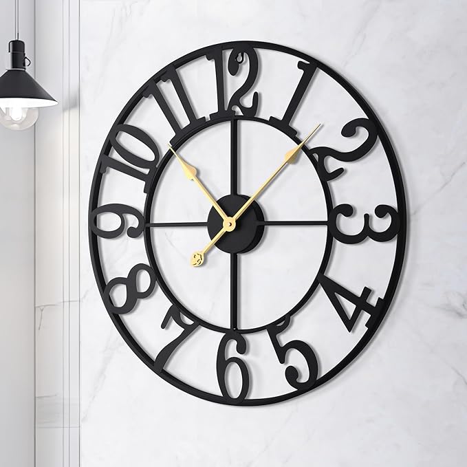 LEIKE Large Wall Clock, 18.5" Silent Non-Ticking, Battery Operated, Decorative - Image 4