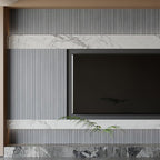 Yutianli PVC Slat Wall Panel Peel and Stick 236"x 15.7" Faux Wood Slat Panel - Image 5