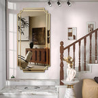 HQiJun Gold Full Length Mirror for Wall, Polished Bevelled Rectangle Mirror - Image 8