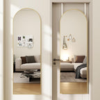 Arched Full Length Door Mirror 14x48, Metal Frame by JAWGLOW