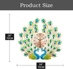 Large Peacock Wall Clock Silent Non-Ticking, 3D Creative Luxury Decorative Wall - Image 6