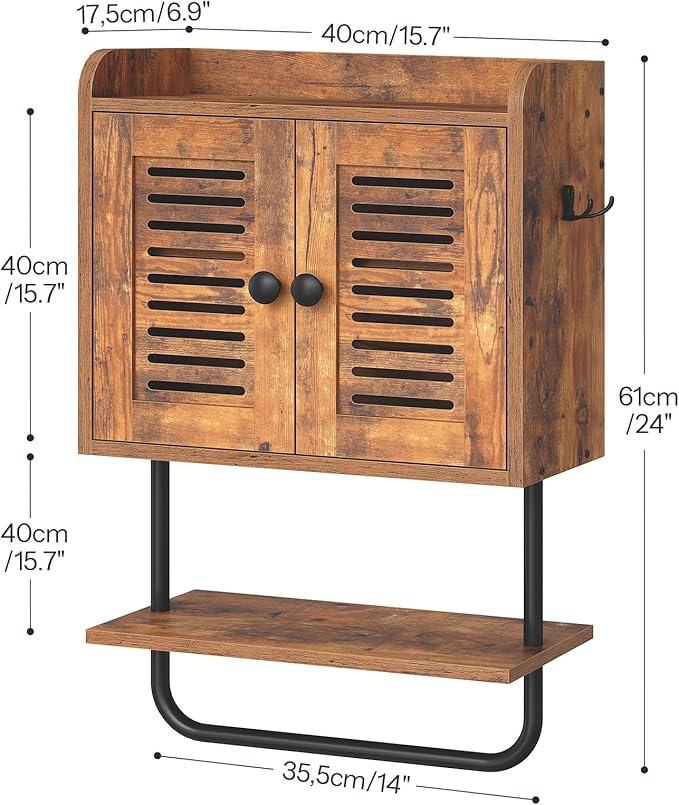 HOOBRO Bathroom Wall Cabinet, Double Doors Medicine Cabinet - Image 3