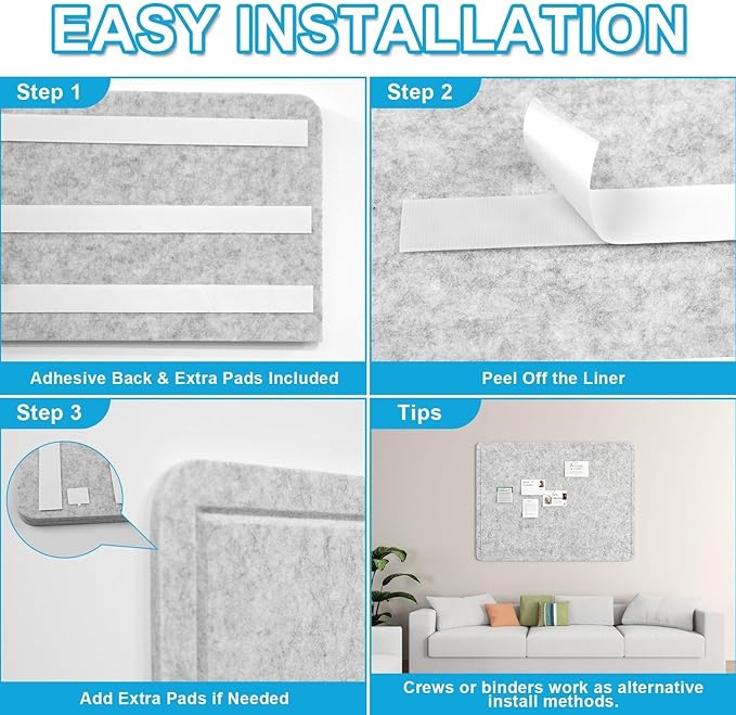 Large Felt Bulletin Board for Wall, Soft Felt Cork Board for Office, Home - Image 5