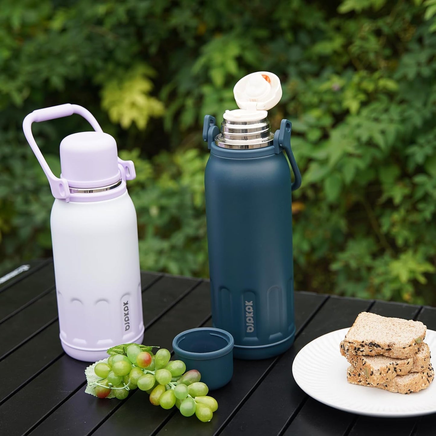 BJPKPK Insulated Water Bottle 50oz Stainless Steel Water Bottles with Handle and Lid Dishwasher Safe Metal Thermos for Traveling,Laguna