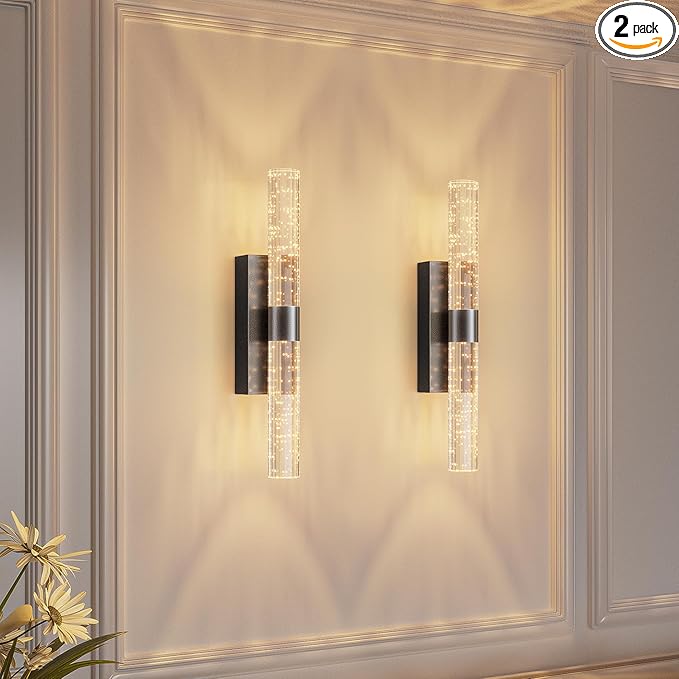 camuucci Battery Operated Wall Sconces Set of 2 Rechargeable Battery Powered by CAMUUCCIWALLSCONCES