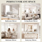 Koonmi Silver Rectangle Wall Mirror, 30x55 Inch Bathroom Mirror, Aluminum Frame - Image 7
