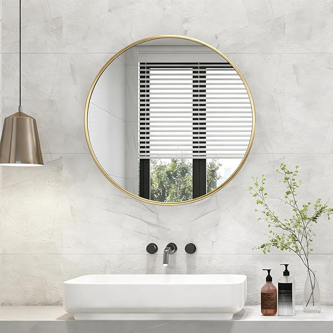 NEWBULIG 30 Inch Round Wall Mirror, Bathroom Mirror - Image 7