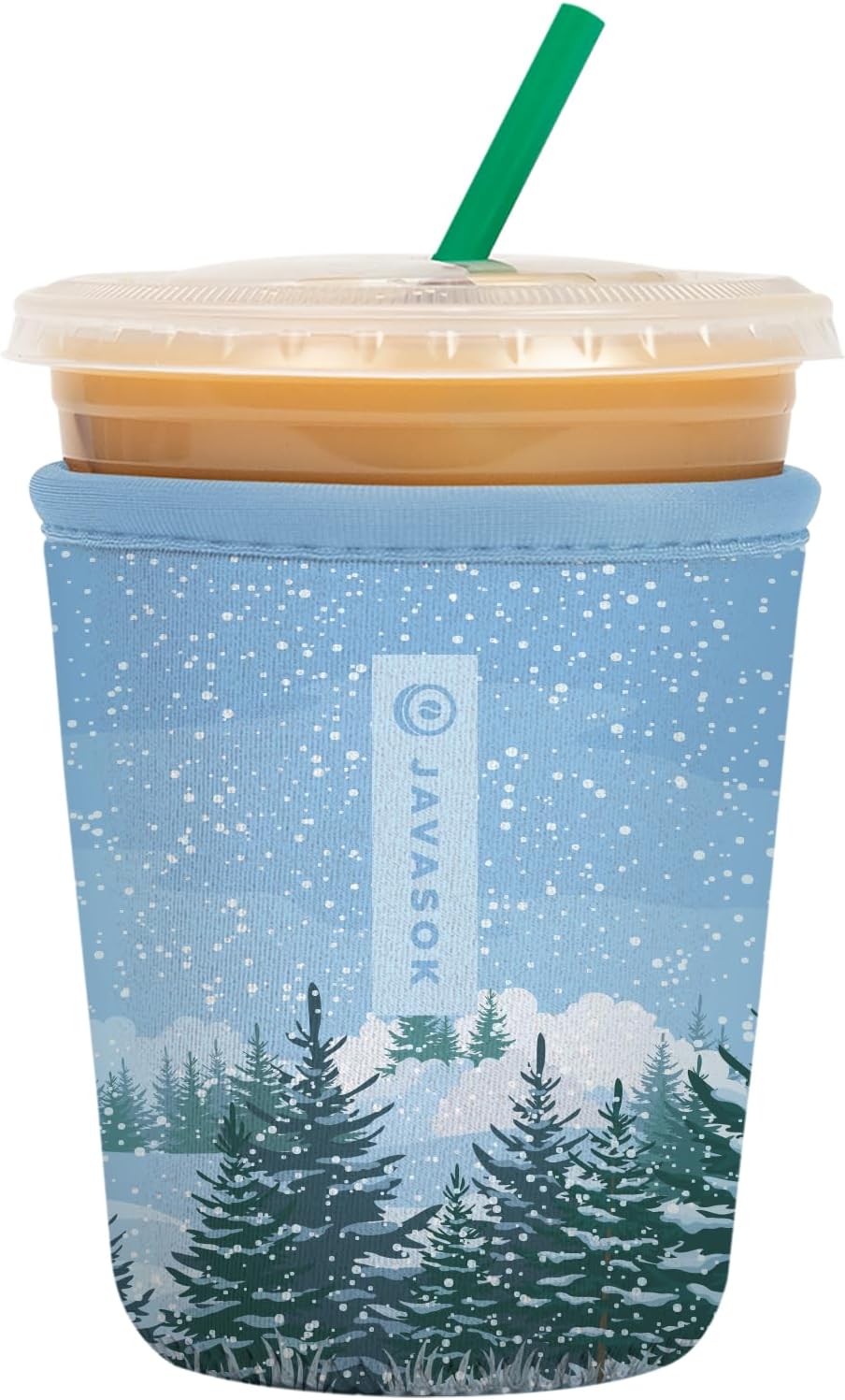 Sok It JavaSok Iced Coffee & Cold Soda Insulated Neoprene Cup Sleeve (Winter Wonderland, Small: 16-20oz)