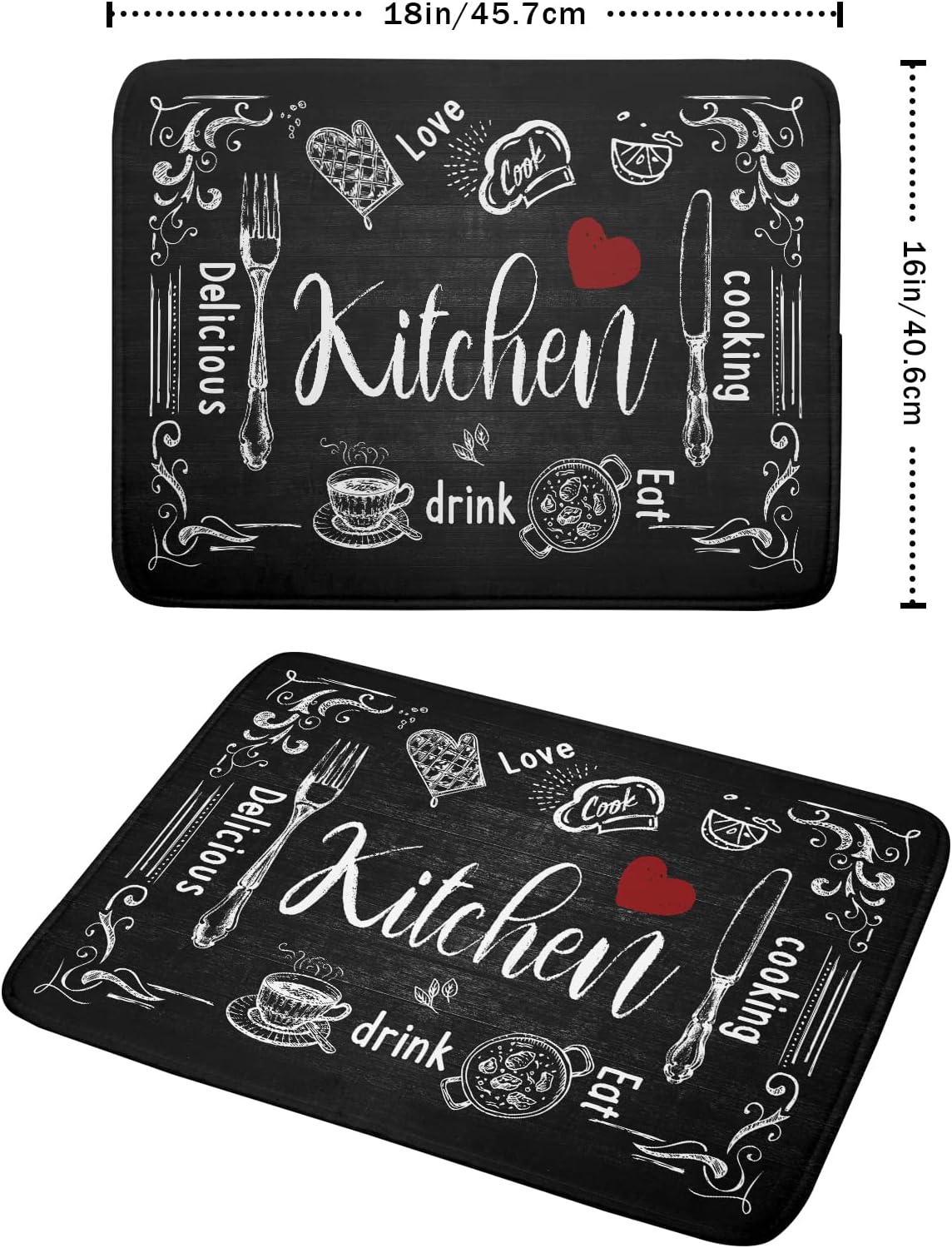 Dish Drying Mats for Kitchen Counter 16 x 18 Inch, Kitchen Drying Mat,Black Coffee Bar Dishes Pad Dish Drainer Rack Mats Absorbent Fast Dry Kitchen Accessories