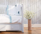 39.37 ft x17.7 in White Wood Peel and Stick Wallpaper White Wall Paper - Image 4
