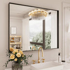 LOAAO Black Bathroom Mirror 30"X36" - Image 3