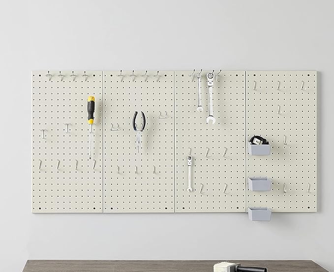 Amazon Basics Rectangular Metal Pegboard Wall Organizer, Tool Storage - Image 5