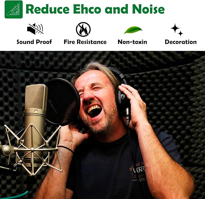 6 Pack 1.5"X12"X12" Acoustic Foam, Sound Proof Egg Crate Foam, Upgraded - Image 3
