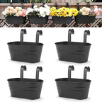 OGIMA 4pcs Hanging Flower Pots, Metal Iron Wall Planter Indoor/Outdoor by OGIMA