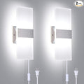 TRLIFE Modern Wall Sconces Set of 2, Wall Sconce Plug in 12W LED 6000K Cool by TRLIFE